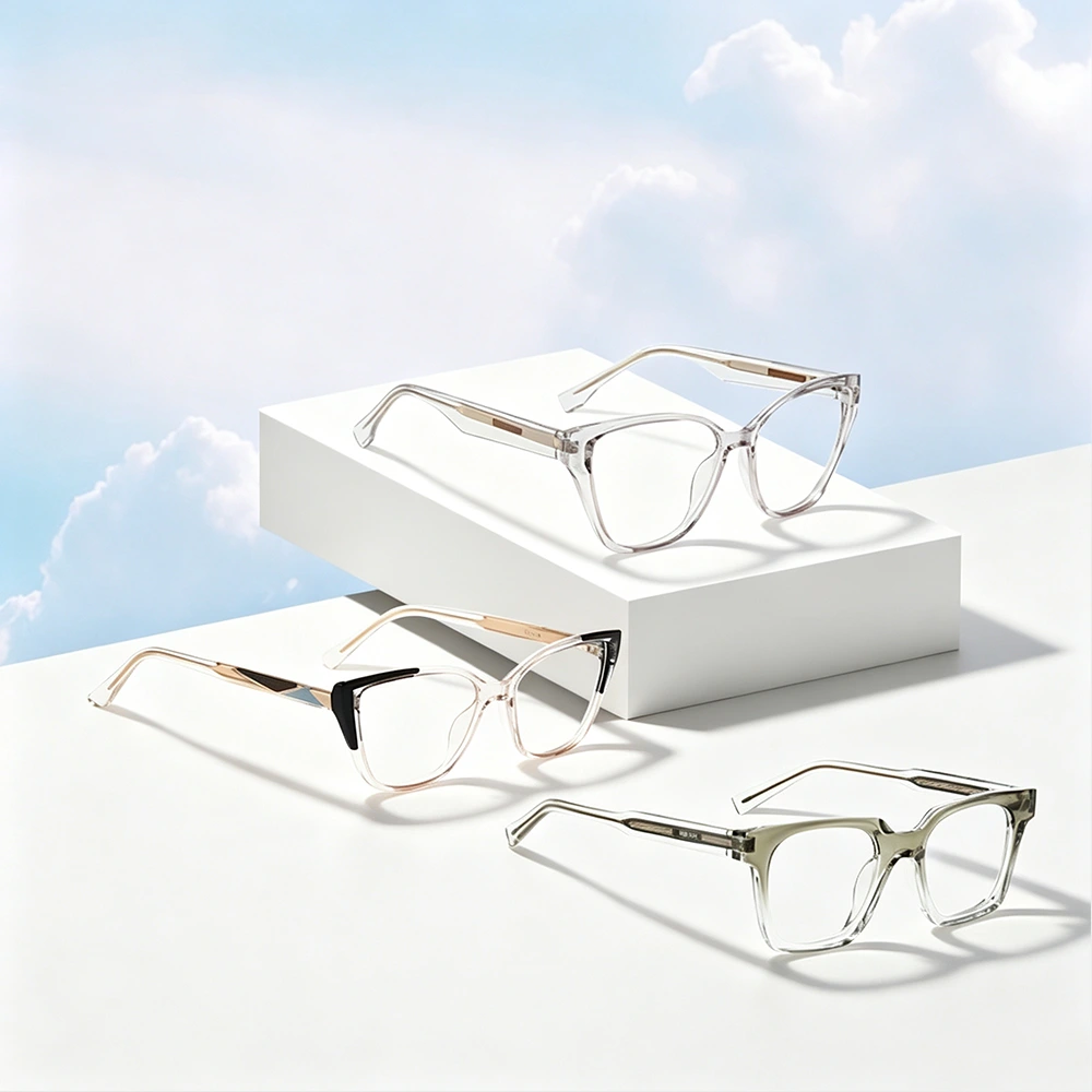Gafas con patillas de alambre con núcleo de colores