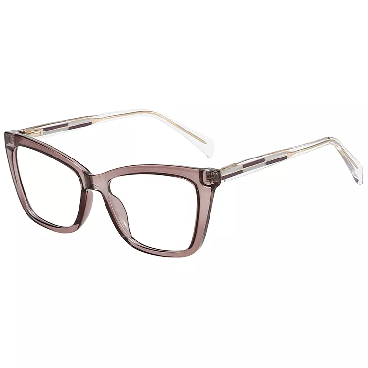 Gafas con patillas de alambre con núcleo de color y incrustaciones de bloques de color geométricos