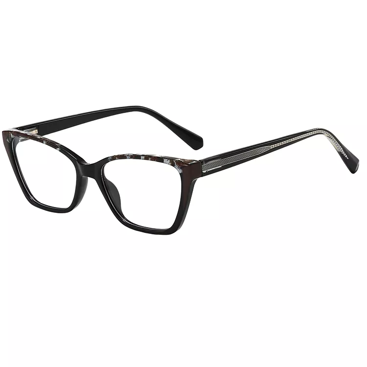 Gafas con patillas de alambre con núcleo de color y patrón de diamantes tejidos